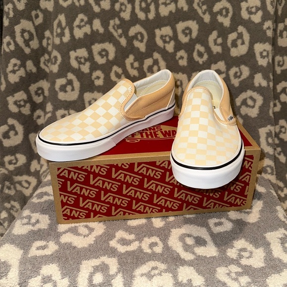 Vans Classic Slip-On Theory Checkerboard 🍯 Honey Peach🍑 New 🆕 & Never Worn - Picture 17 of 17